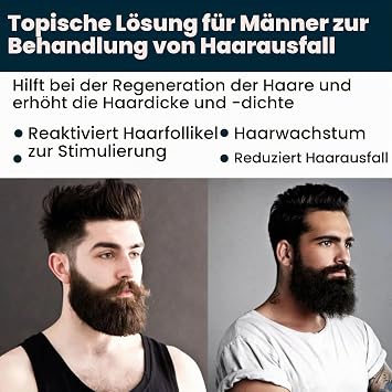 Liquid Extra Strength Hair Growth Agent for Men 5% Topical Solution Hair Growth Serum Against Hair Loss and Thinning Hair Includes Drip Applicator
