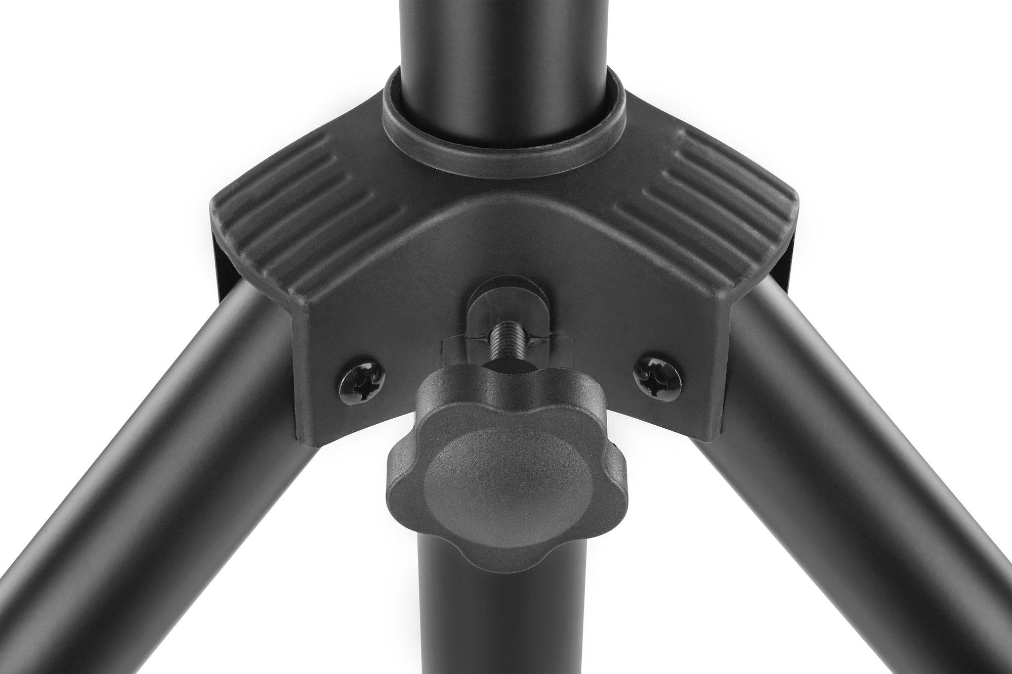 Showlite LS325 Statore Luci (Statore stabile per luci e casse per uso mobile, portata max: 50 kg, estensibile fino a 325 cm, estremità tubo 35 mm Ø, alluminio) Nero
