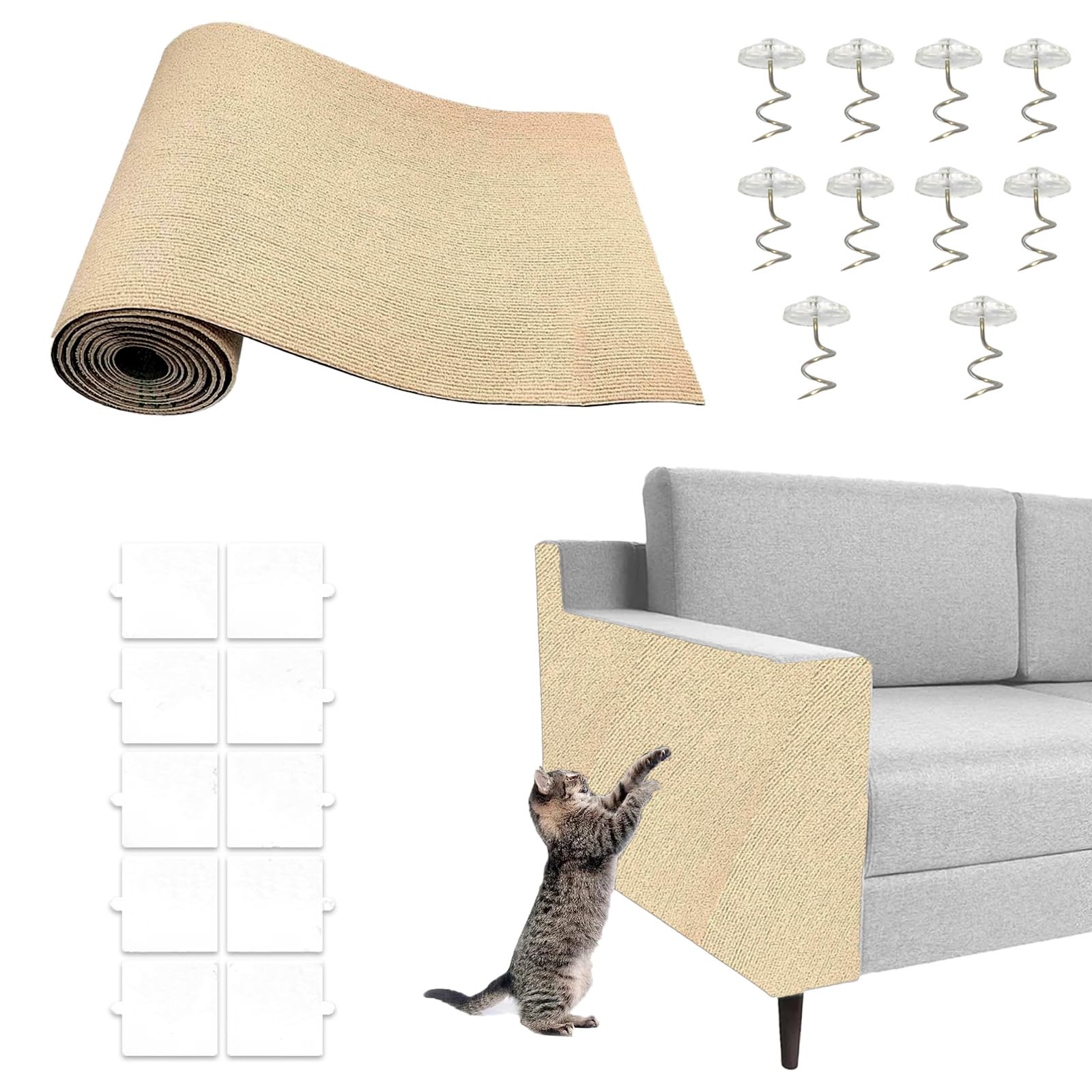 Tapis à griffer pour chat découpable protection de meuble canapé