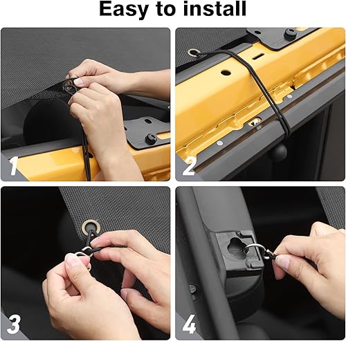 Miniatura 6 de JeCar Parasol de malla para el techo del bikini de longitud completa, accesorios exteriores para Ford Bronco de 4 puertas 2021 2022, color negro