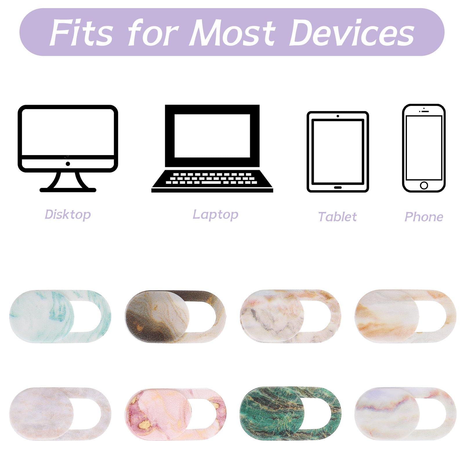 Webcam Privacy Cover 8-Pack Laptop Camera Covers - Colorful Slide ...