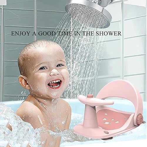 Miniatura 5 de Asiento de baño para bebé, asiento de bañera para bebé, asiento de baño infantil con antideslizante, soporte de respaldo ajustable, asiento de baño