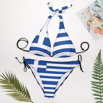 Flag Bikini Sets Swimsuits for Women Two Piece Swimwear Halter Tops Bathing Suits Bikini Beachwear