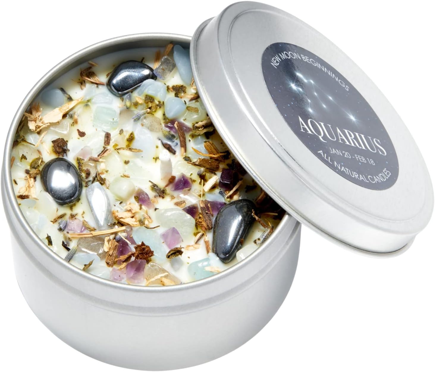 Aquarius Zodiac Candle (Jan. 20 - Feb. 18) - Soy Candle - All Natural Aromatherapy Candle - Aquarius Horoscope Candle - 12 oz Glass Jar