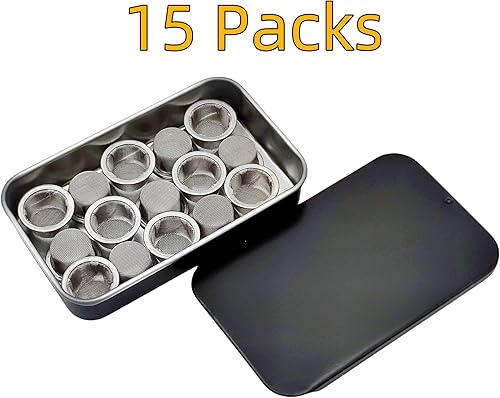 Miniatura 6 de 15pcs 1/2 pulgada tubería pantallas de acero inoxidable 304 premium, filtros de pantalla de tubo de 0.5" con caja de almacenamiento de metal