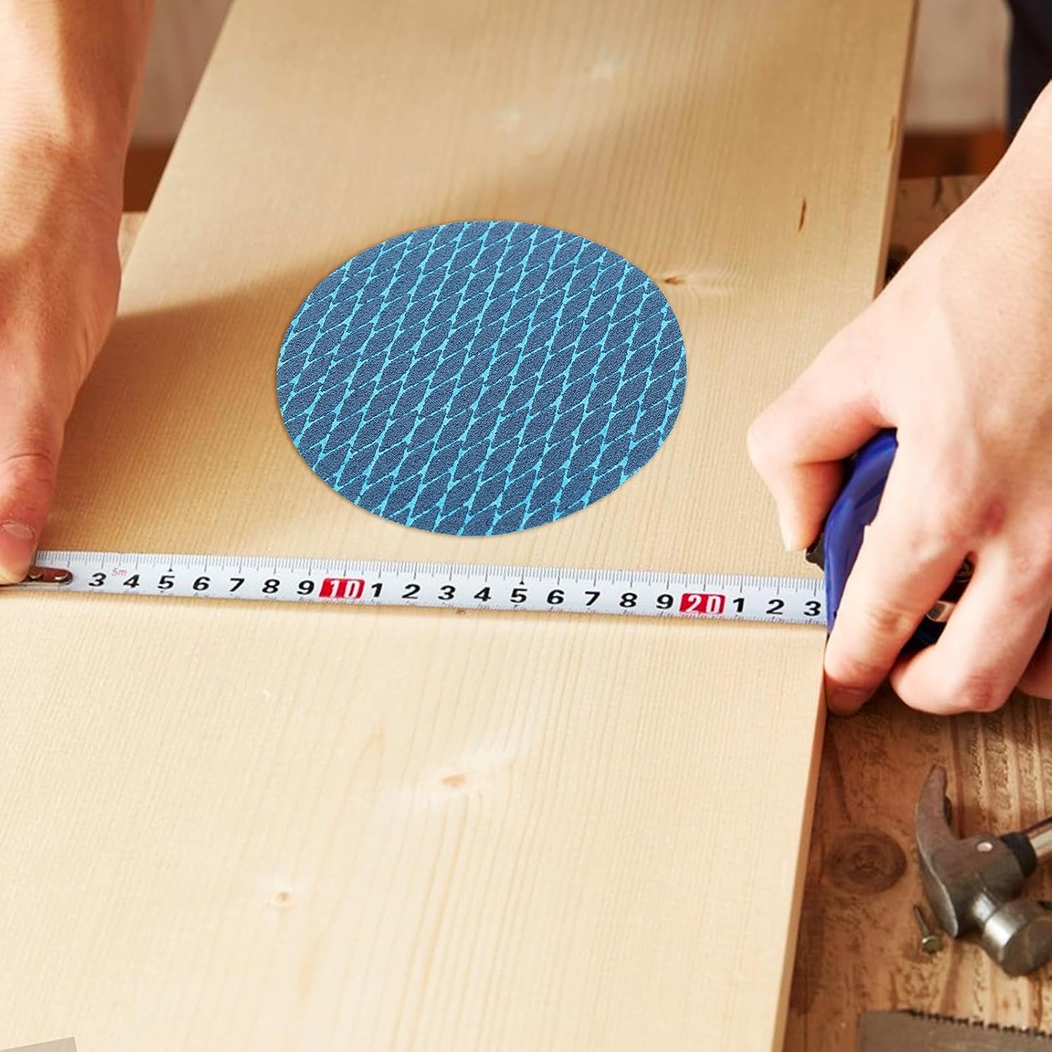 20pcs Self-Adhesive Sanding Discs for Wood and Metal, Aluminum Oxide Flocking Sandpaper Pads with Consistent Performance for Woodworking and Metalworking