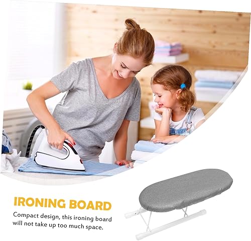 Miniatura 2 de Mini Ironing Board with Heat-Resistant Protection Mat and Folding Steel Frame Compact Household Ironing Sleeve Rack for Collars Travel Dorm and Home