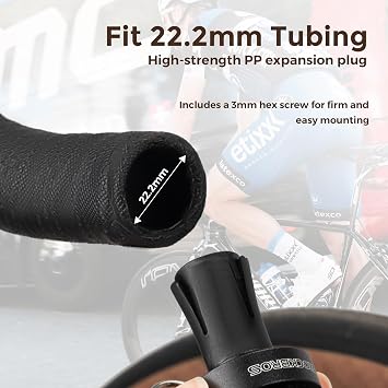 ROCKBROS Bike Bell Bar End Bell 100dB Copper for 0.87inch Left/Right | Loud Ring, Rustproof Copper Alloy, PP Plug + Hex Key