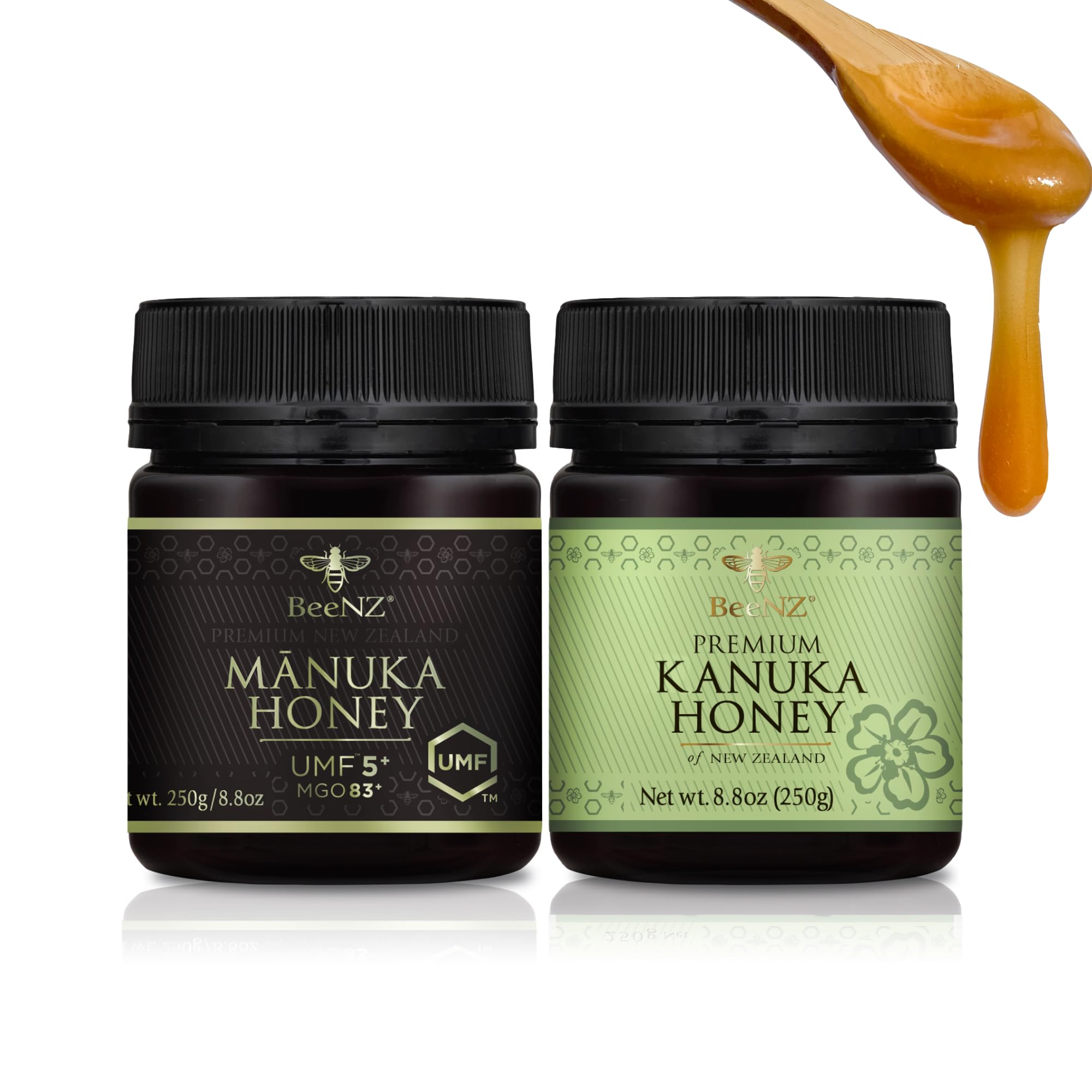Amazon.com : BeeNZ Manuka Honey Certified UMF 5+ and Kanuka Honey