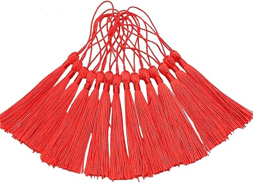 Miniatura 3 de Creanoso Borlas doradas (100 unidades) para marcapáginas, fabricación de joyas, recuerdos, recuerdos de fiesta, proyectos de arte y manualidades,