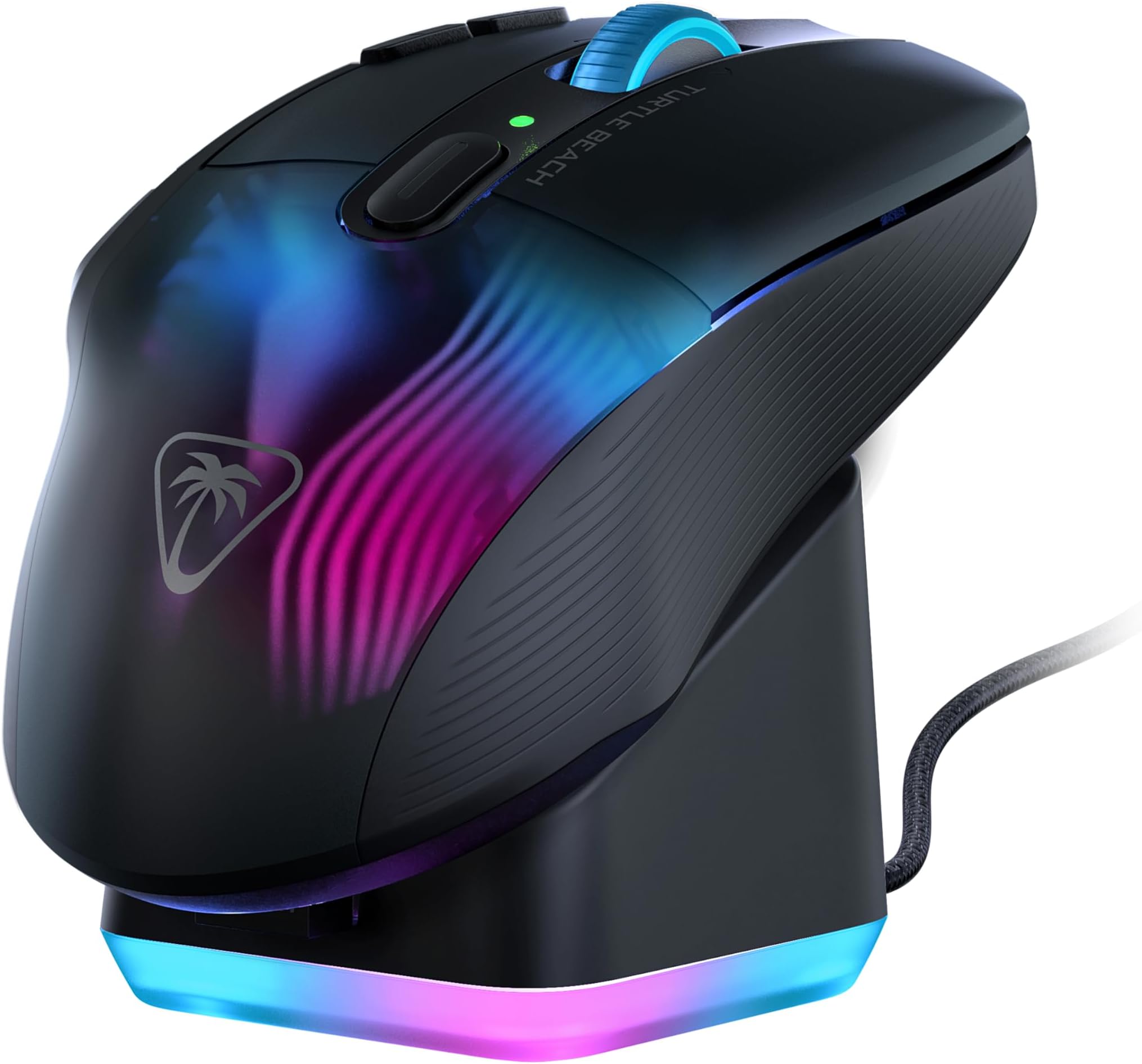 Turtle Beach Kone XP Air Wireless Customizable Ergonomic RGB Gaming Mouse, Bluetooth, 19K DPI Optical Sensor, 100-hour Battery & Charging Dock, 29 Programmable Inputs & RGB Lighting, 4D Wheel – Black