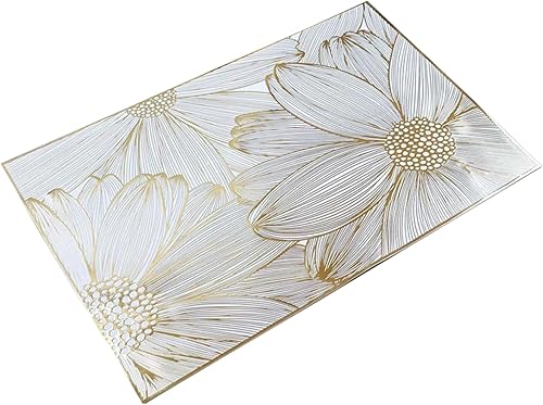 Juego de 6 manteles individuales cuadrados dorados para mesa de comedor, de vinilo prensado, manteles individuales metálicos lavables y lavables