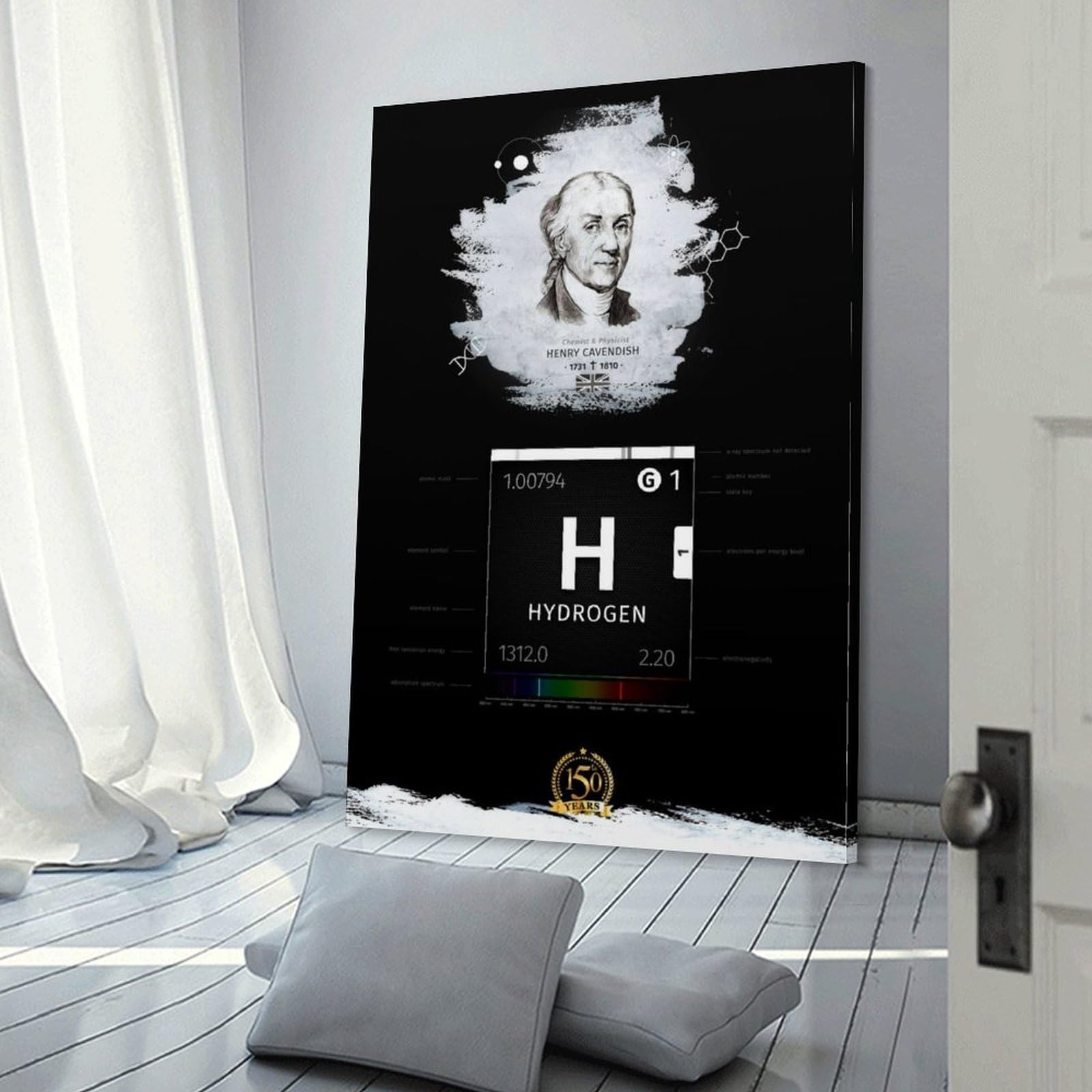 Poster mit Periodensystem, Raumdekoration, kosmischer Sternenhimmel, Wandkunst, Poster für Wanddekoration, 60 x 90 cm