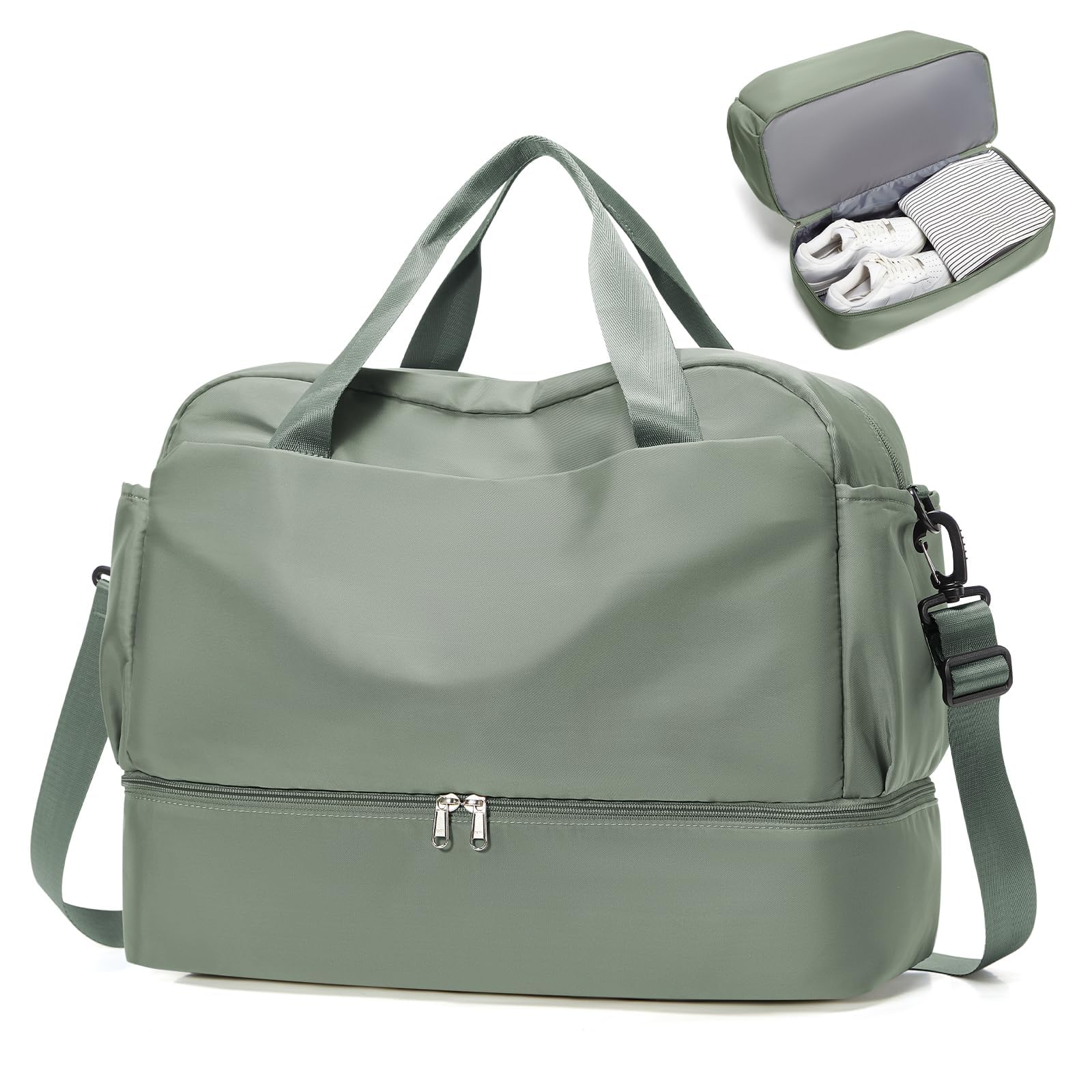 SZLX Ryanair Cabin Bag 40x30x20 Duffel Bag, Ryanair Airlines Cabin Bag 40x20x25 Underseat Foldable Travel Duffel Bag Holdall Tote Carry on Hand Luggage Overnight for Women and Men(Olive Green) — view 18