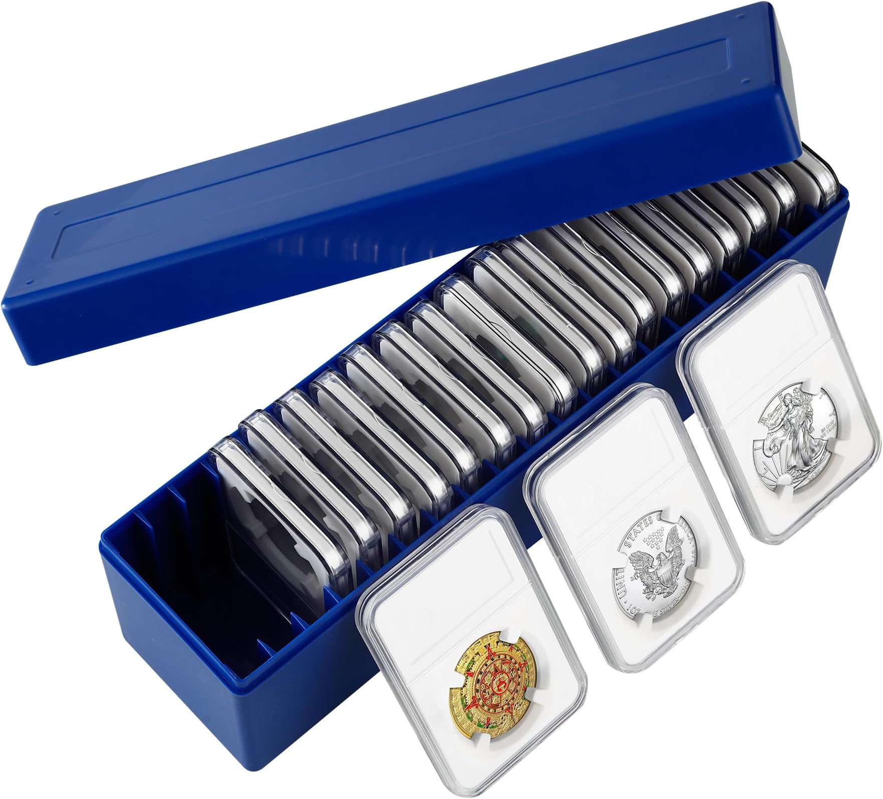 10-Pack Coin Slab Display Holder, Storage Case for Morgan, Peace, IKE Silver 38mm Dollar Coin, Organize Your Coin Collection with Clear Acrylic Cases