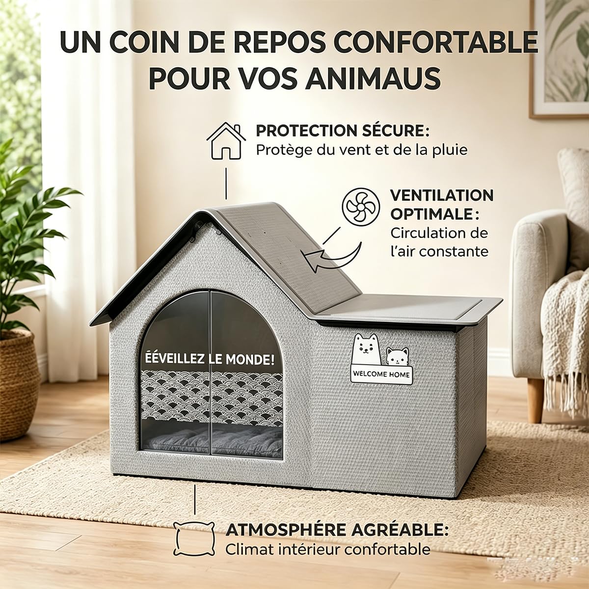 Maison RafraîChissante pour Chat, Lit Isotherme Pliable Et RéSistant Aux IntempéRies avec 10 Blocs De Glace RéUtilisables, pour Repos IntéRieur Et ExtéRieur (A)