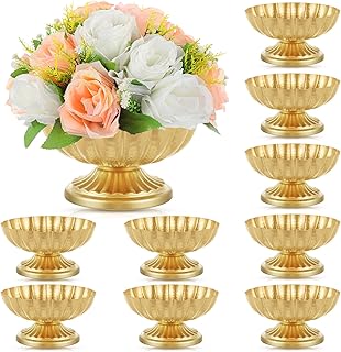 10 Pcs Metal Compote Bowl for Centerpiece Flower Holder Small Compote Va...