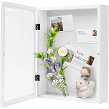 Muzilife 11x14 Shadow Box Picture Frame - 2.16" Interior Deep Wood & Glass Display Case Ready to Hang Memory Box Baby Sports Memorabilia, Wedding, Tickets, and Photos White
