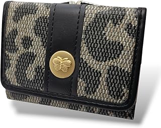 محفظة من الجلد الصناعي للنساء، بتصميم عصري باللون الأسود، مع فتحات متعددة للبطاقات وجيب للعملات