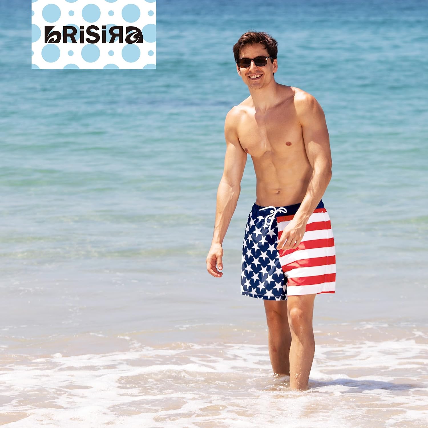 BRISIRA Mens Swim Trunks 5 Inch Compression Liner Beach Swim Shorts Bathing Suit Quick Dry 4-Way Stretch Pockets