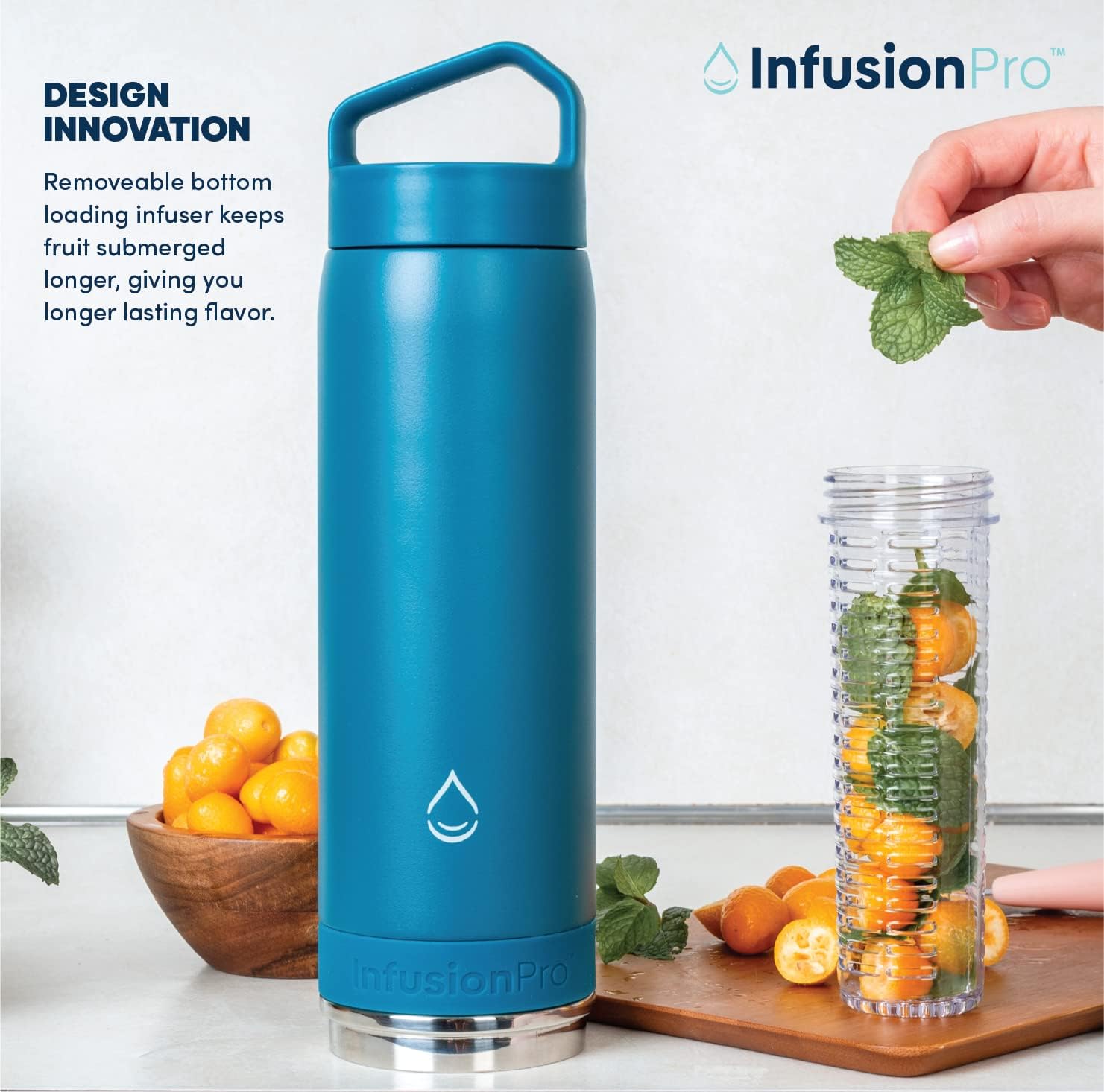 Infusion Pro Fruit Infuser Water Bottle - Vacuum Insulated (20 oz) Stainless Steel : Fruit Infusion Recipe eBook : Bottom Loading for More Flavor : Easy Cleaning : Great Gift - Image 3