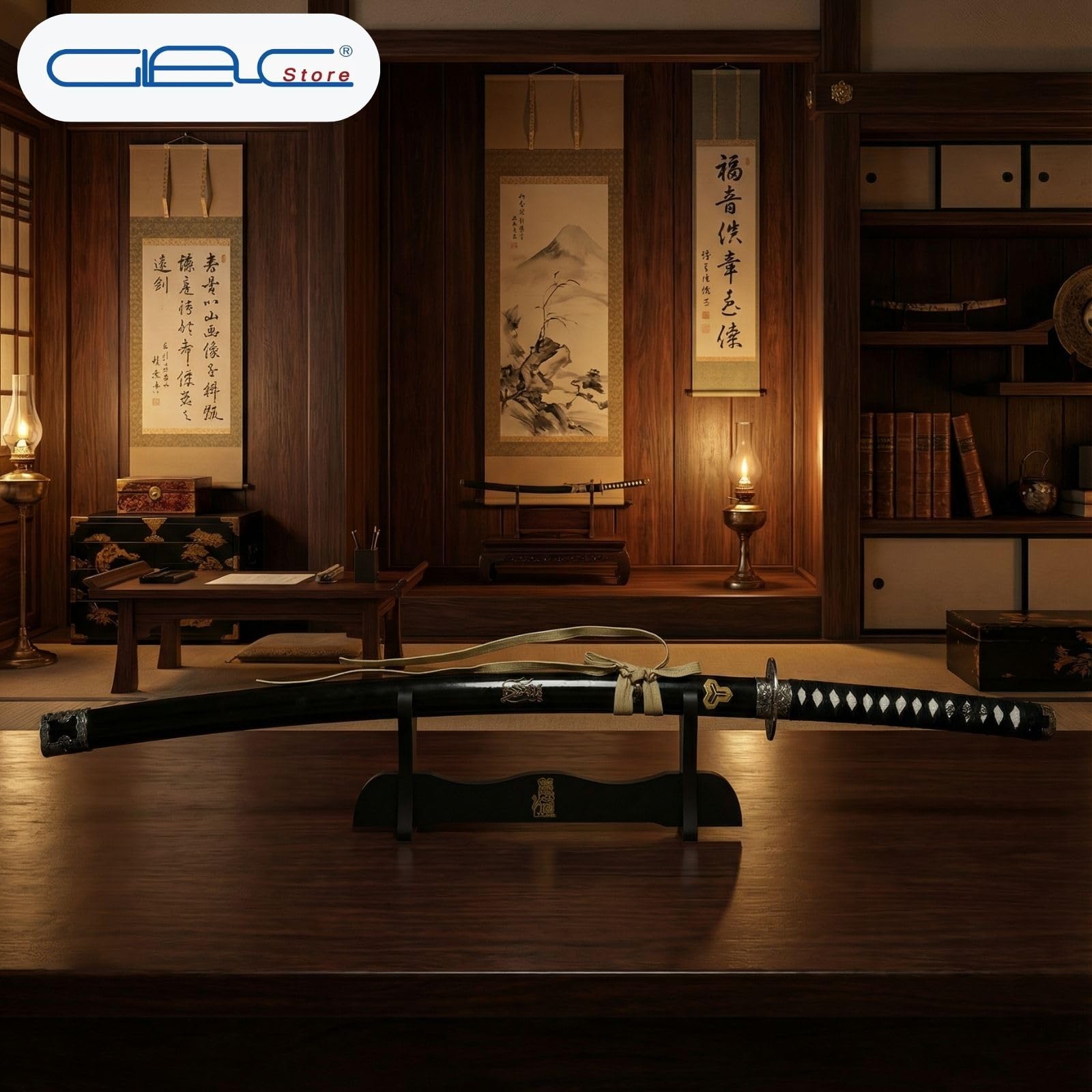 Katana Kill Bill Decorativa con Supporto incluso, Replica Non Affilata da Collezione, Spada Samurai 102 cm, 3 Modelli con Incisioni (Kill Bill 1)
