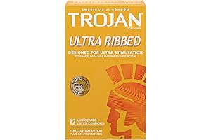 TROJAN Ultra Ribbed Premium Lubricated Condoms, 12 Count: Providing Enhanced Pleasure