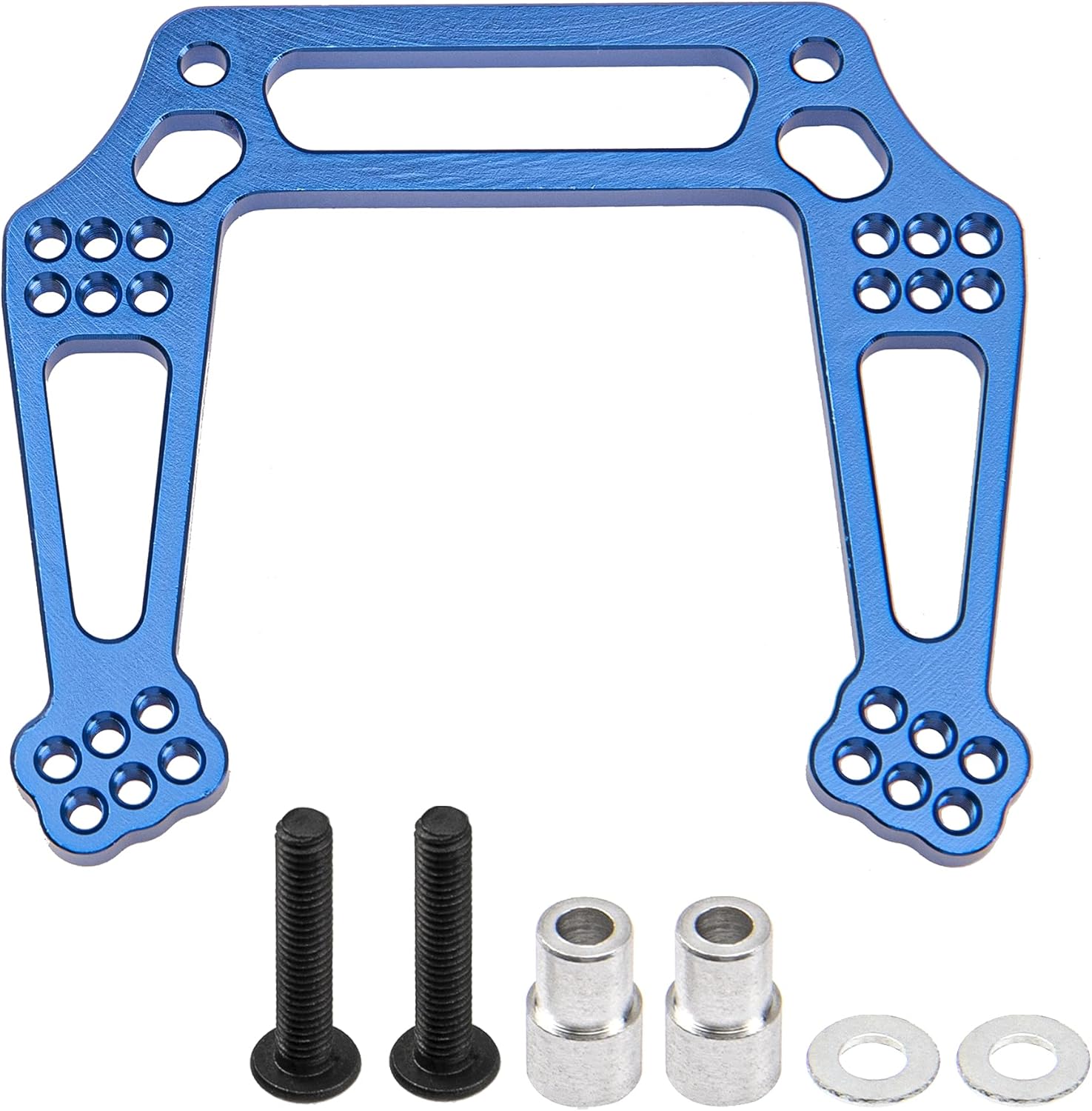 ShareGoo Aluminum Alloy Front Shock Tower Mounts Replacement 3639 Compatible with Traxxas 2WD Slash Rustler Stampede Ford F-150 Raptor 1/10 RC Car (Blue)