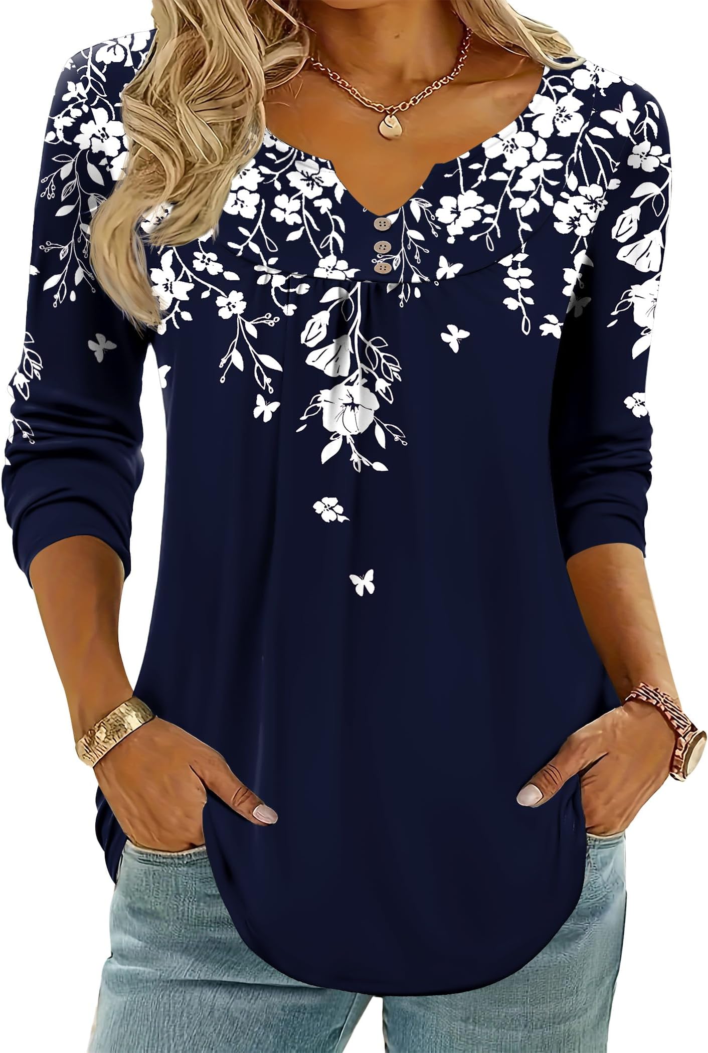 Womens Tops Long Sleeve Shirts Boho Tops for Women 2026 Fall Blouses Ladies Sweatshirts Spring Fashion Clothing