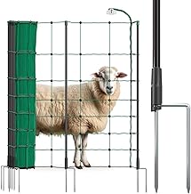 VOSS.farming FarmNET+ Electric Sheep Net, 25m Length, 90cm Height, 2 Prongs, Green, Electric Fence Net, Pig, Goat, Lamb, Poultry