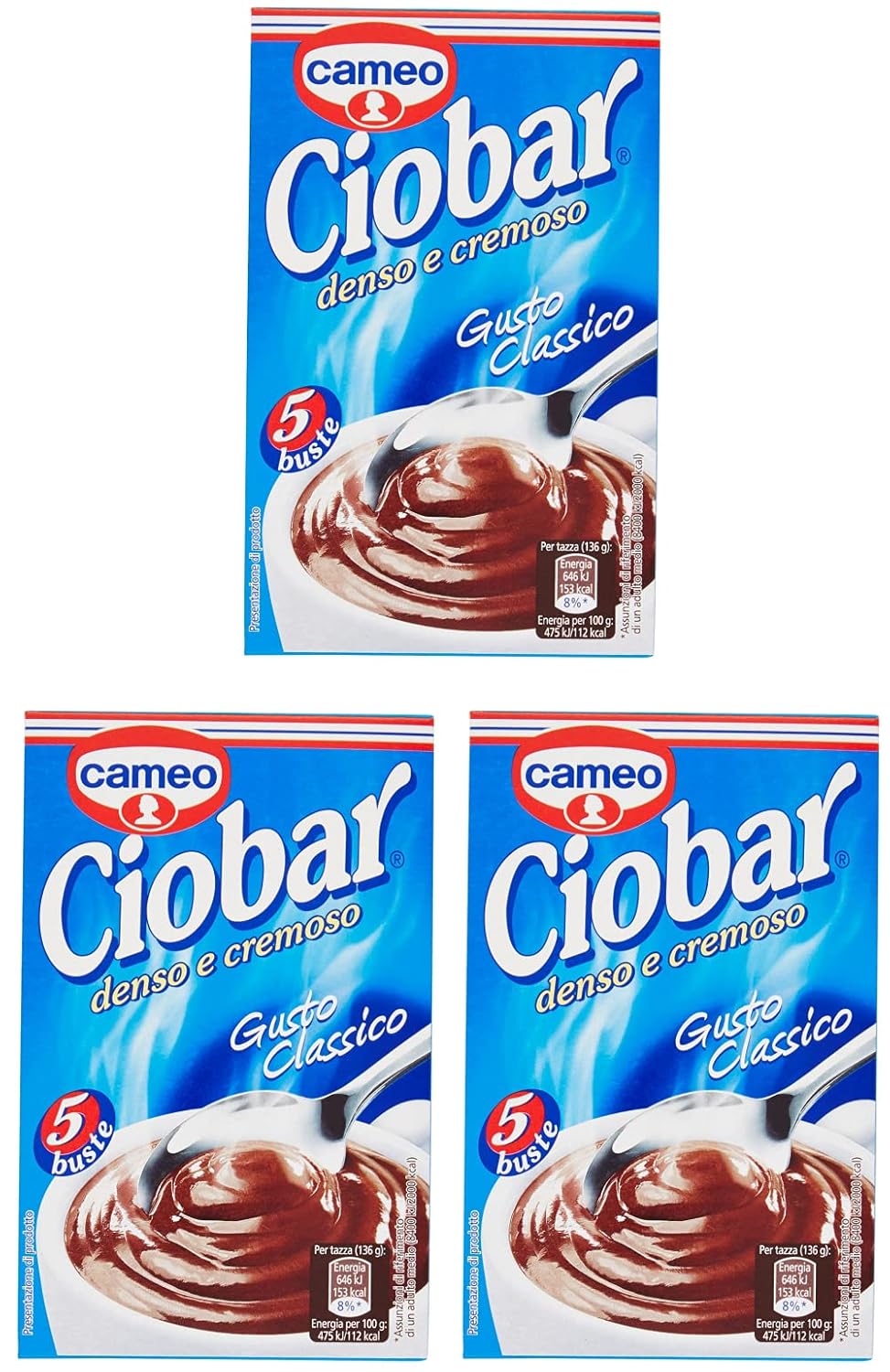 Cameo Ciobar Hot Chocolate Drink Beverage Powder 125gr, Pack of 3