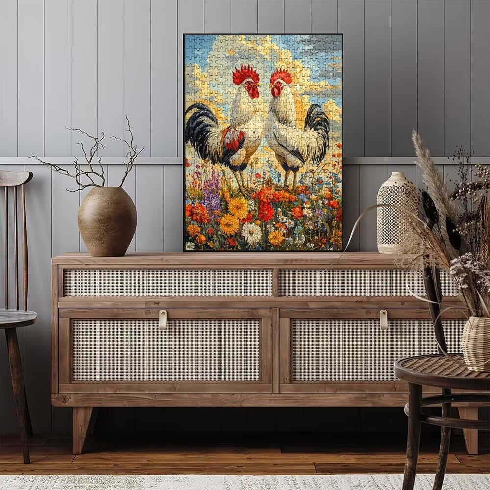 Puzzle 3000 elementów, puzzle dla dorosłych kwiaty artystyczne kurczak puzzle, gra puzzli, drewniane układanki, niemożliwe klasyczne układanki, do gry edukacyjnej wyzwanie zabawki, układanki rodzinne