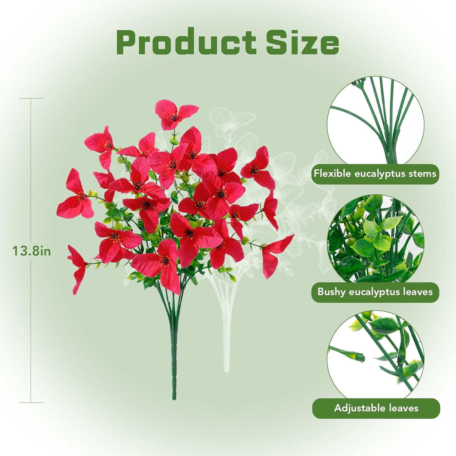 12 Bundles Artificial Flowers for Outdoors,Plastic Flowers Uv Resistant Fake Plants Bulk for Spring Summer Hanging Planter Porch Window Garden Home Decor - Image 2