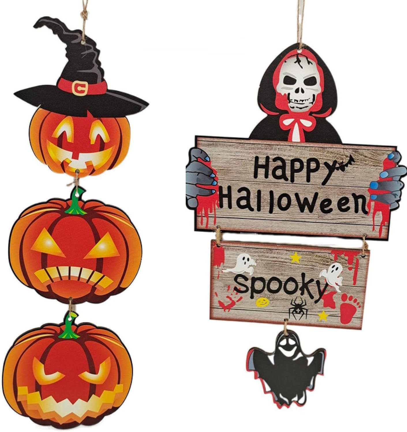 22ハロウィン飾り カボチャ飾り 幽霊飾り 吊り下げ 雰囲気作り 壁掛け ドアかけ 部屋 木製