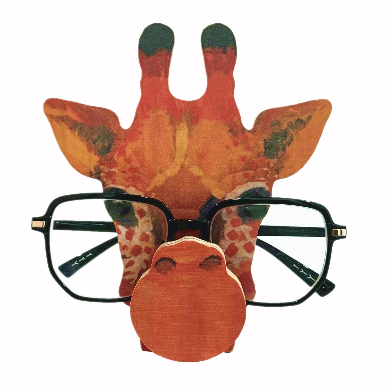 TANG SONG Self-Assembly Creative Wood Hand Carved Eyeglass Holder Handmade Giraffe Stand for Office Desk Home Decor Gifts