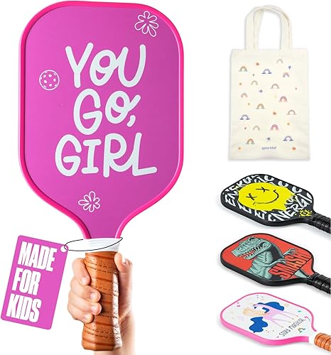 Miniatura 12 de Sportbit Kids Pickleball Paddles Set of 1 or 2 - Child Size Pickleball Paddle for Kids Small and Lightweight - Carbon Fiber Youth Pickleball Paddle