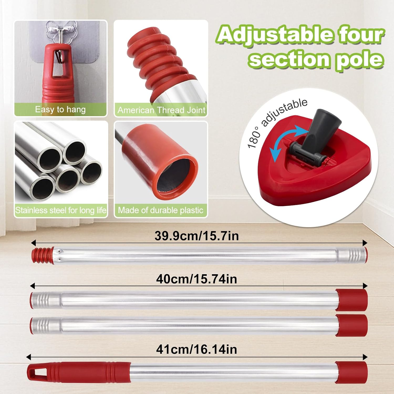 Mop Sets for O Cedar RinseClean 2 Tank Spin Mop System, 2 Microfiber Head Refills and 2 Chenille Pads,1 Handle with 1 Scrub Brush, and 1 Base