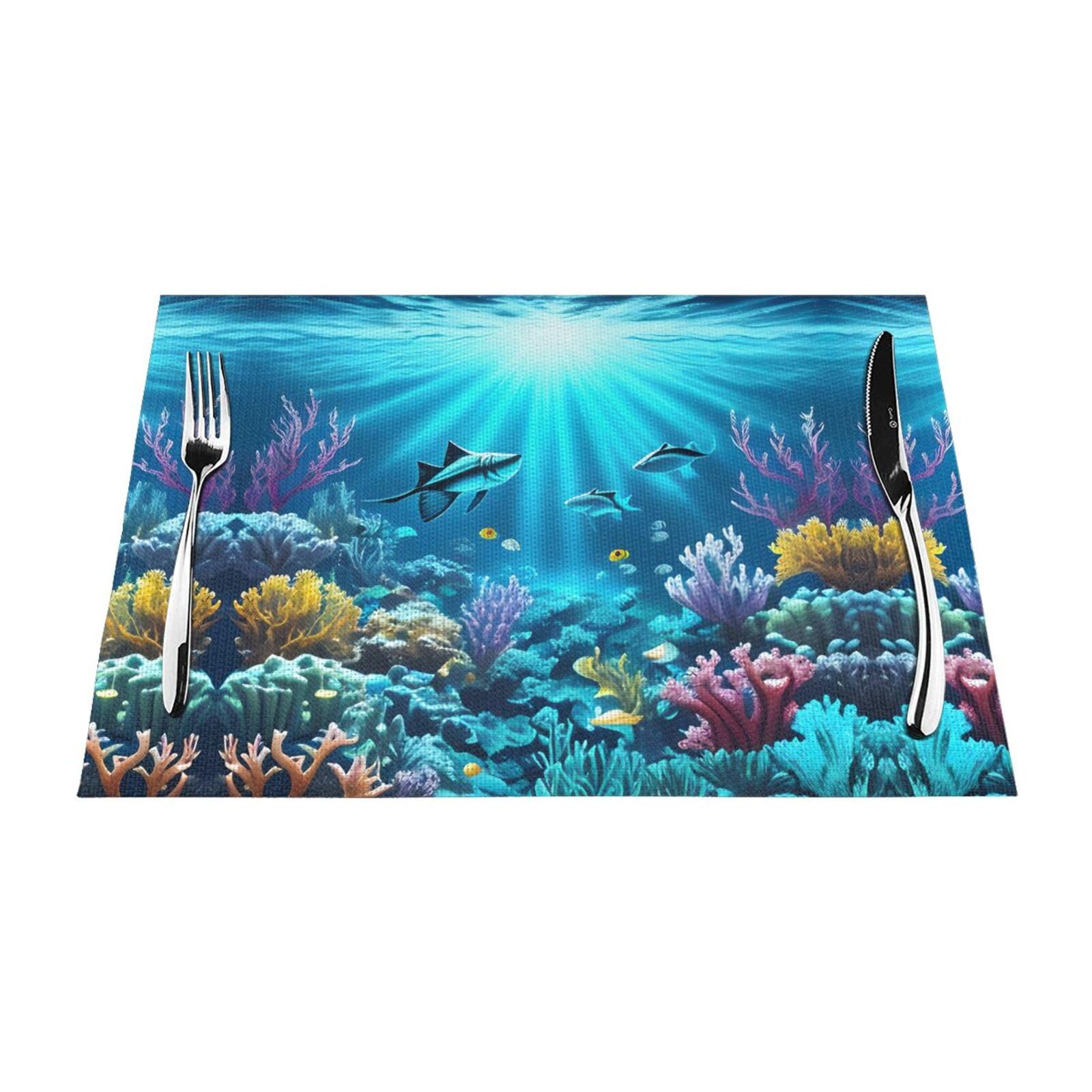Sets de table tissés Coral Rays de qualité supérieure pour hôtellerie et resto
