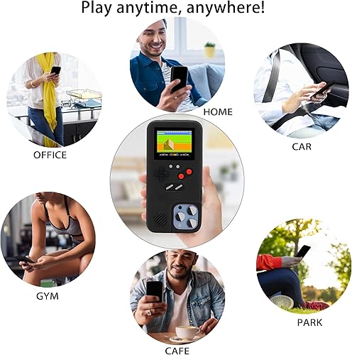 Miniatura 10 de Gameboy - Carcasa para iPhone, diseño retro de 36 juegos clásicos, con pantalla de video a color, a prueba de golpes y arañazos