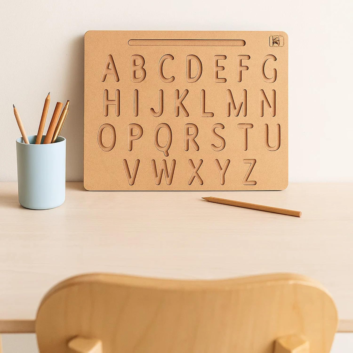 Educational Wooden Tracing Board for Kids | Reading and Writing Board Toys for 2+ Years Old | Double Sided 2 Boards Capital, Small, Geometric Shapes and 6 Patterns Learning