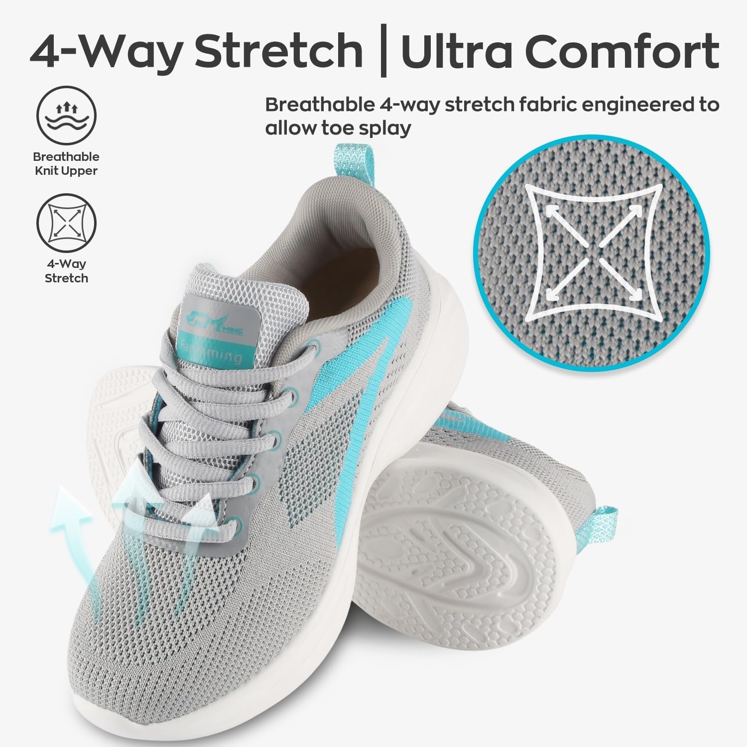 Women's Lightweight Non-Slip Gym Tennis Shoes - Breathable Mesh Walking Sneakers with Arch Support Insoles for Casual Exercise, Workouts, and Everyday Wear