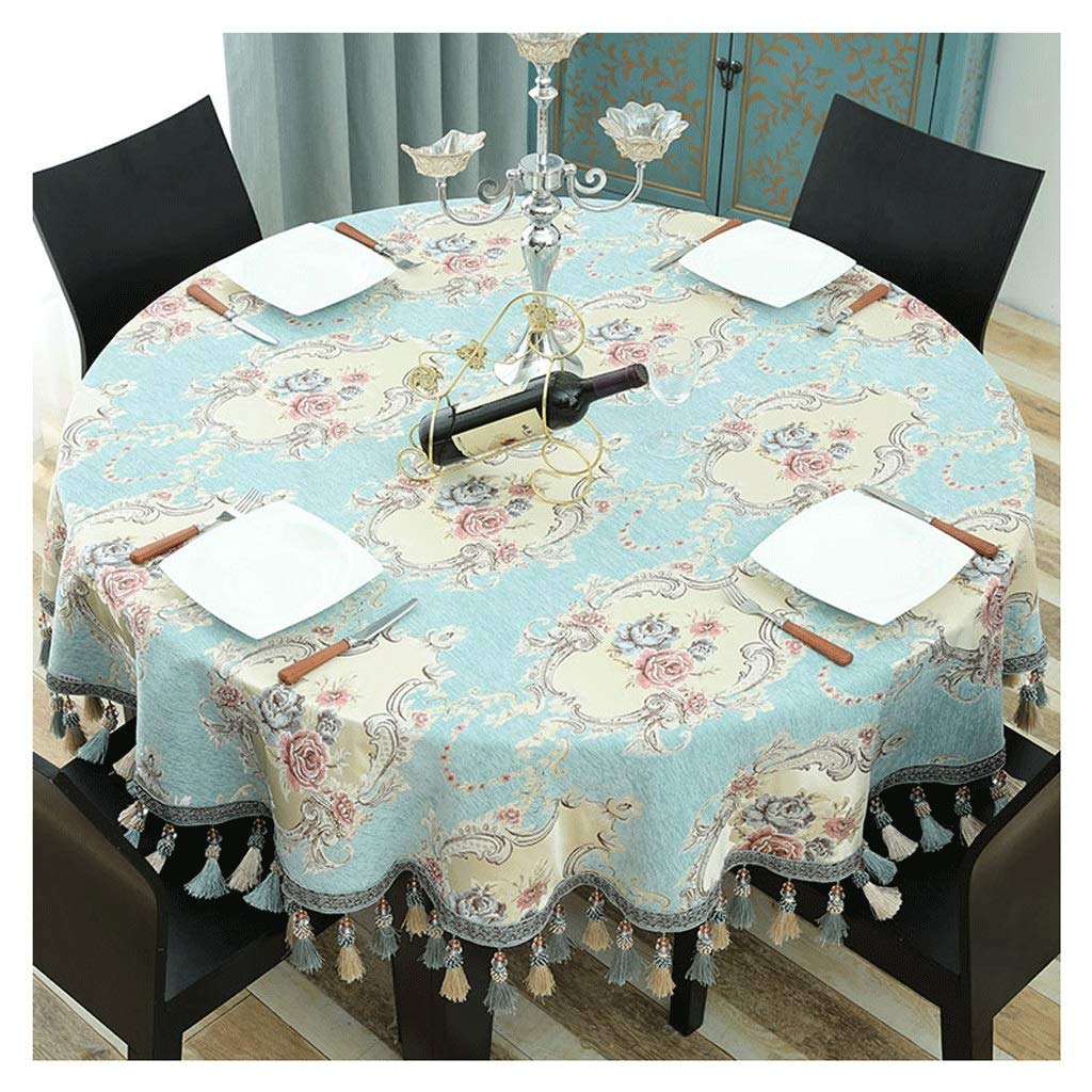 Nappe ronde table basse coton lin grande taille 280cm pour grand