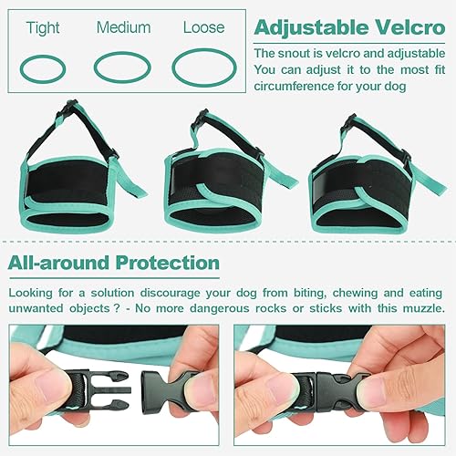 Miniatura 4 de Bozal para perro, bozal de nailon suave para perros pequeños, medianos y grandes, labrador, pastor alemán, Chihuahua, malla de aire, transpirable,