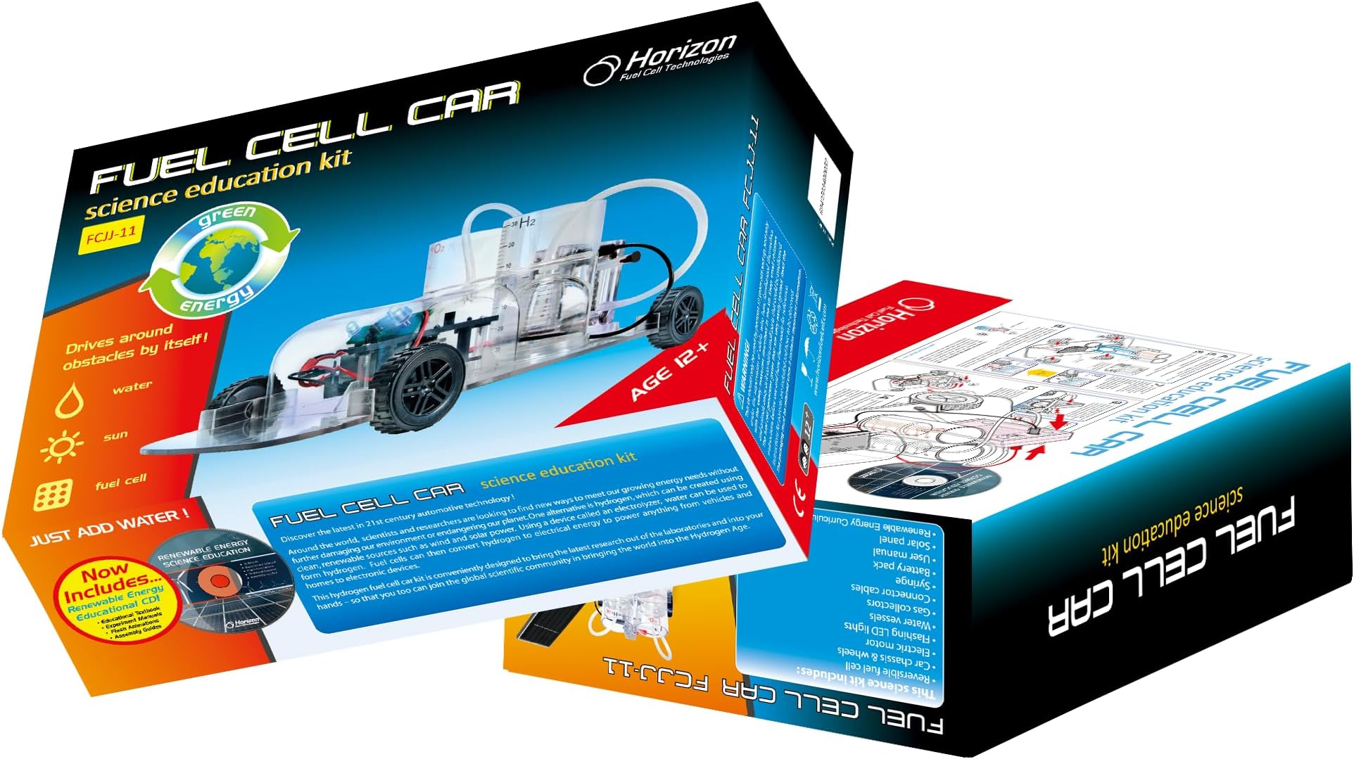 Hydrogen Fuel Cell Car Science Kit: Solar, Wind & PEM Fuel Cell STEM Experiment Set
