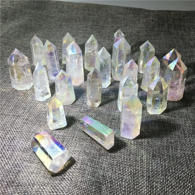 Piedras cristal transparente de cuarzo tallado, varita ornamental de alta pureza 3