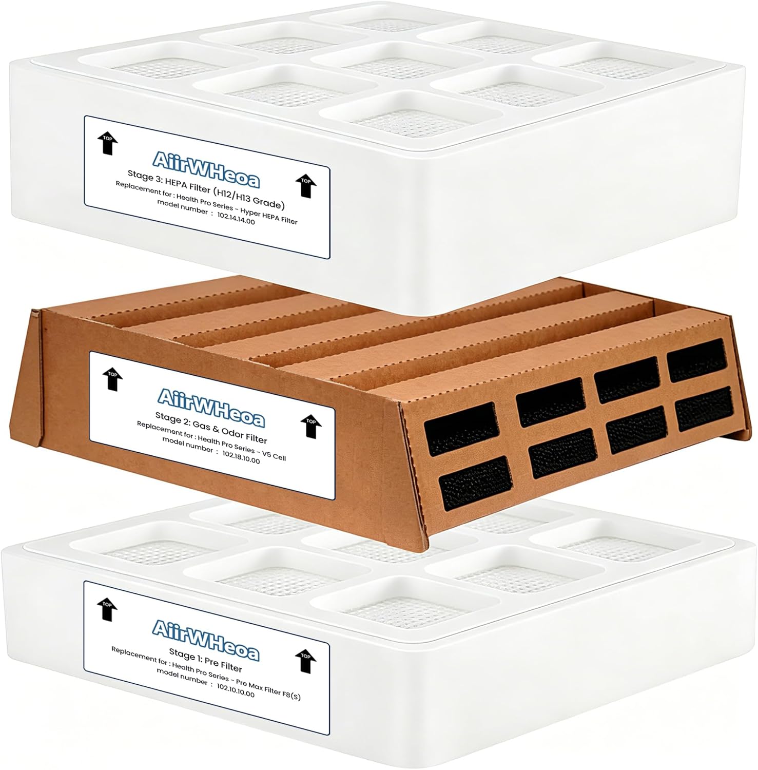 3-Pack Air Filter Replacement for IQAir HealthPro Series – Compatible with HyperHEPA, V-5-Cell and Pre-Max Prefilter, Premium Materials, Perfect Fit, Extended Service Life