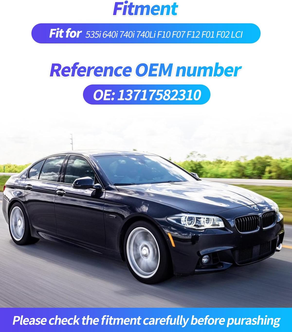 Car Engine Air Intake Hose Pipe OE Number 13717582310,Compatible with BMW F10 F07 F12 F01 F02 5,6,7 Series 535i 640i 740i 740Li 2011-2019