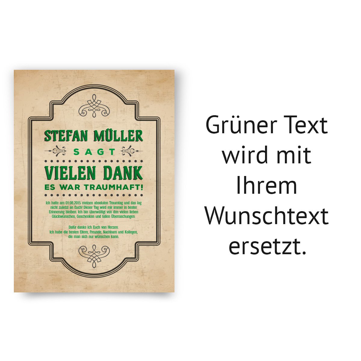 Danksagungskarten (40 Stück) Vintage Danksagung Danke Barock Western Alt Karte Beige