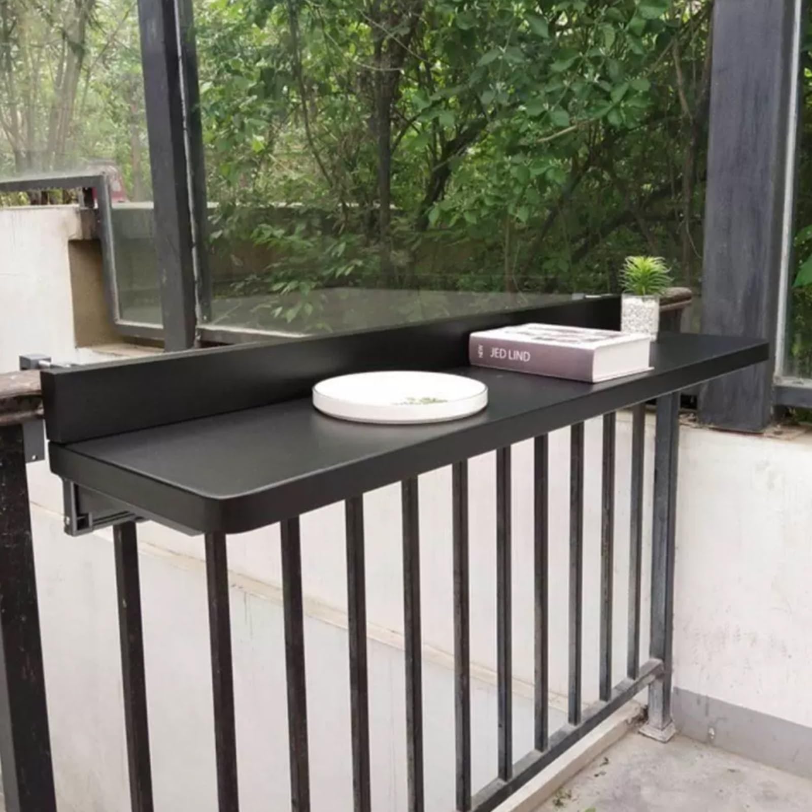 Bureau pliable mural compact et meuble de patio d'appartement en bois