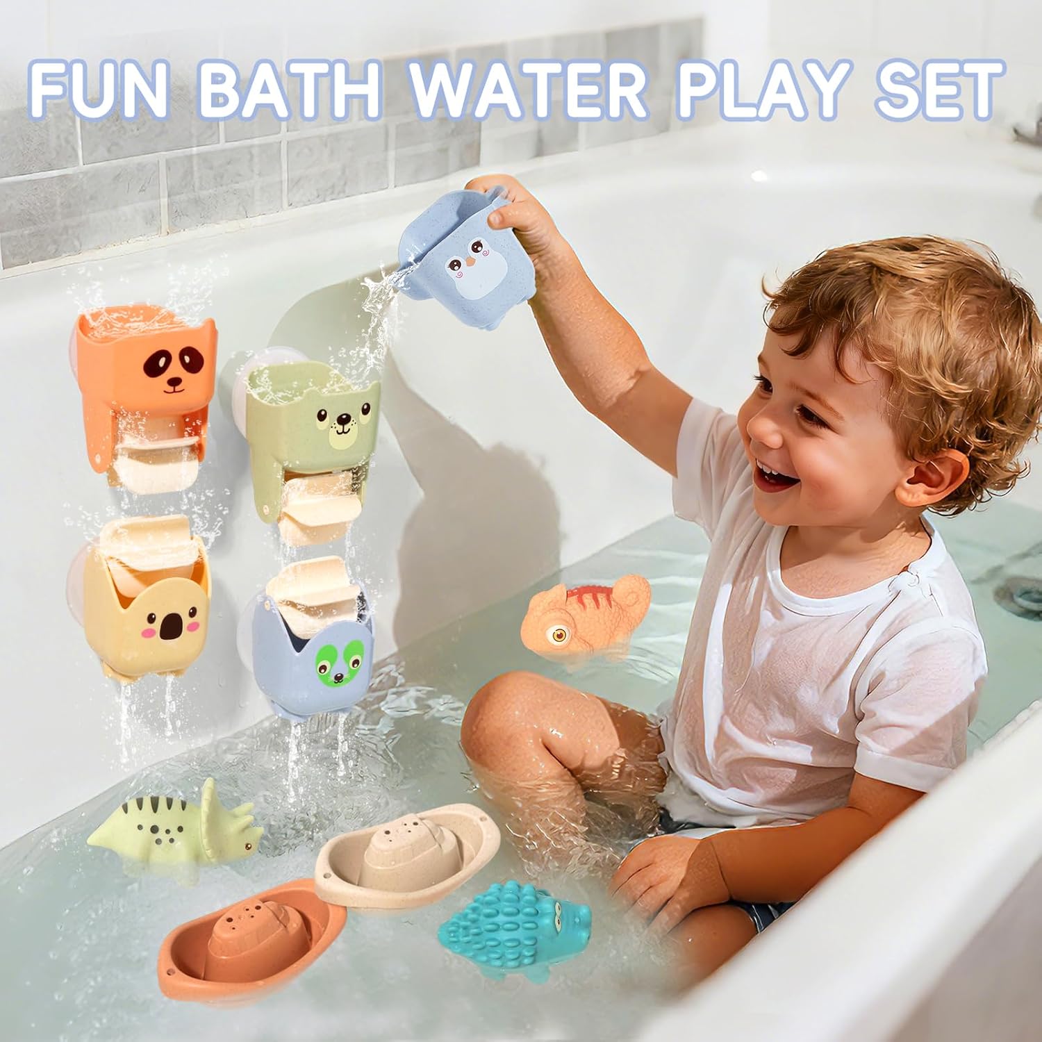 14 Pack Mold Free Bath Toys & 8PCS Baby Bath Toys Mold Free